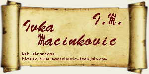 Ivka Mačinković vizit kartica